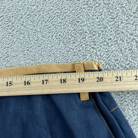 Vintage E.L.C.C. Denim Skirt With Leaf Motif Elastic Womens Size 2X 2051 - Picture 4 of 8